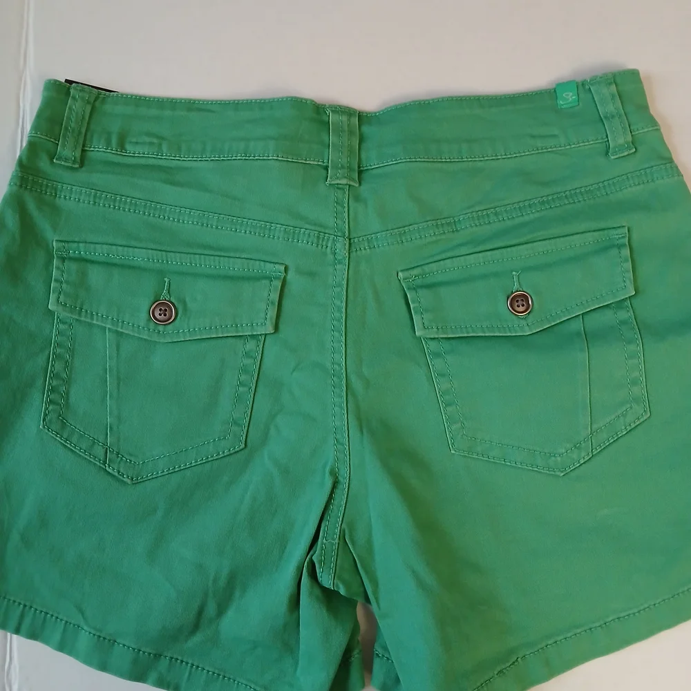 Supplies By Union Bay High-Waist Shorts Garden Green 96% Cotton $18 New - Picture 3 of 6